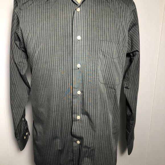 Mens Grey with Black Stripe Dress Shirt. Like New - Picture 2 of 5